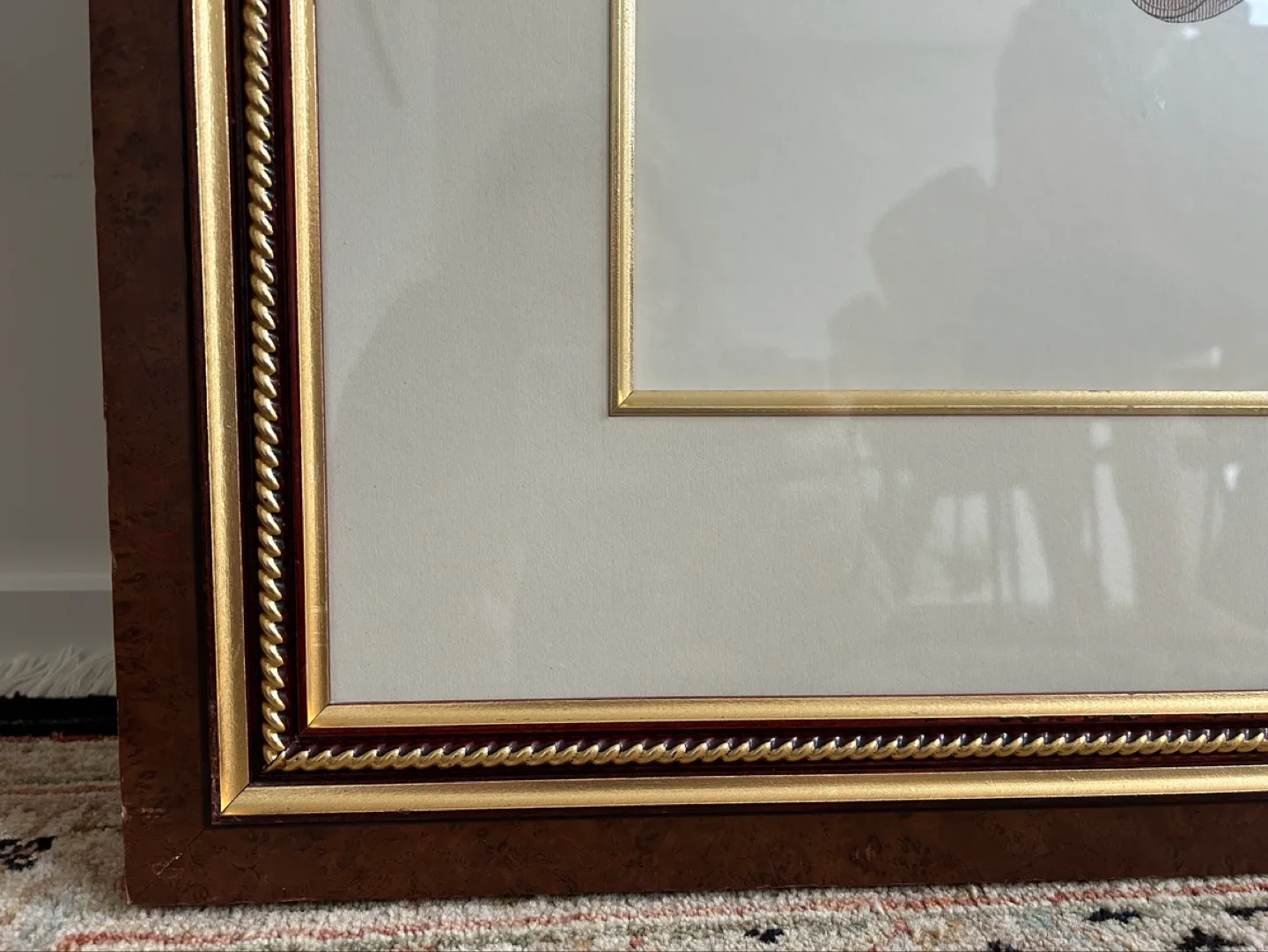 Antique Greek Pottery Print Framed in Dark Wood image indicator(5)