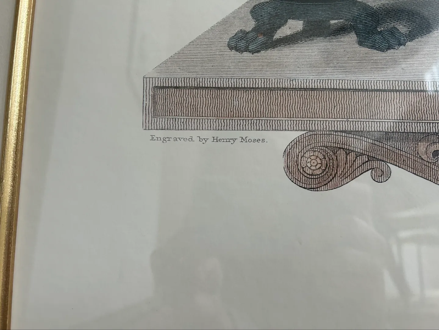 Antique Greek Pottery Print Framed in Dark Wood image indicator(3)