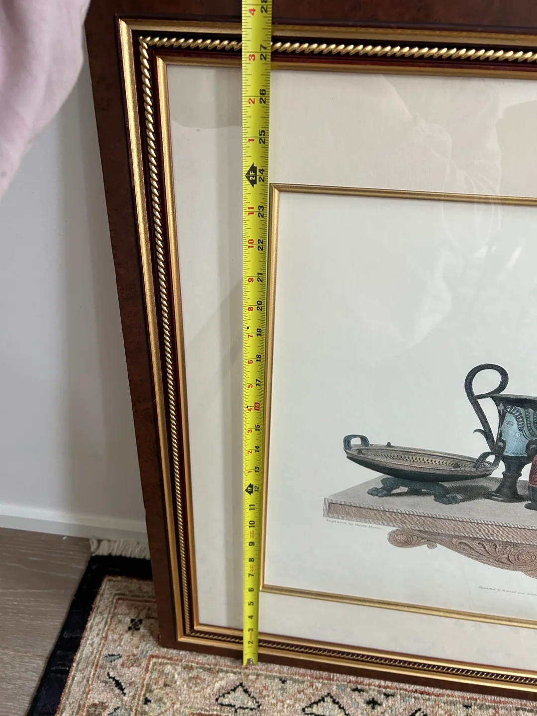 Antique Greek Pottery Print Framed in Dark Wood image indicator(10)