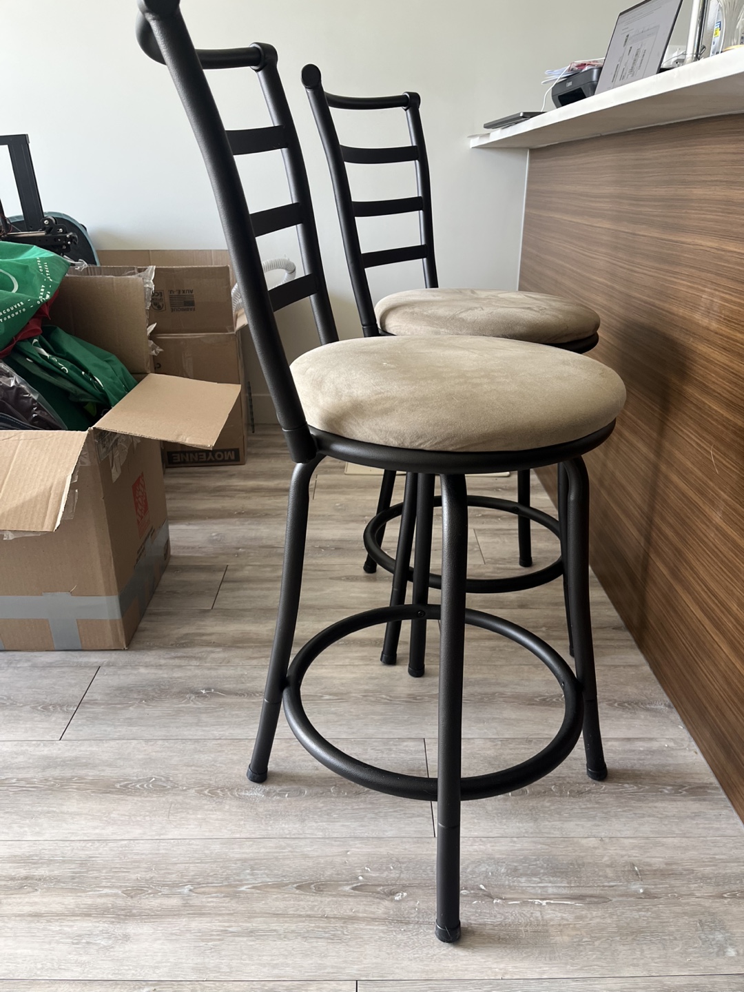 Pair of Swivel Bar Stools-adjustable height