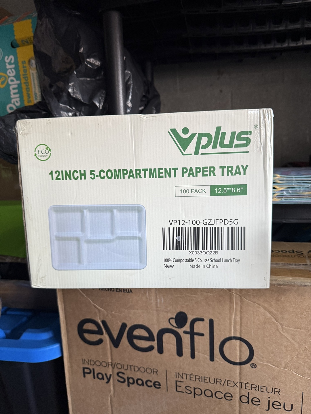 Compostable 5 Compartment 100 Paper Plates - photo 2