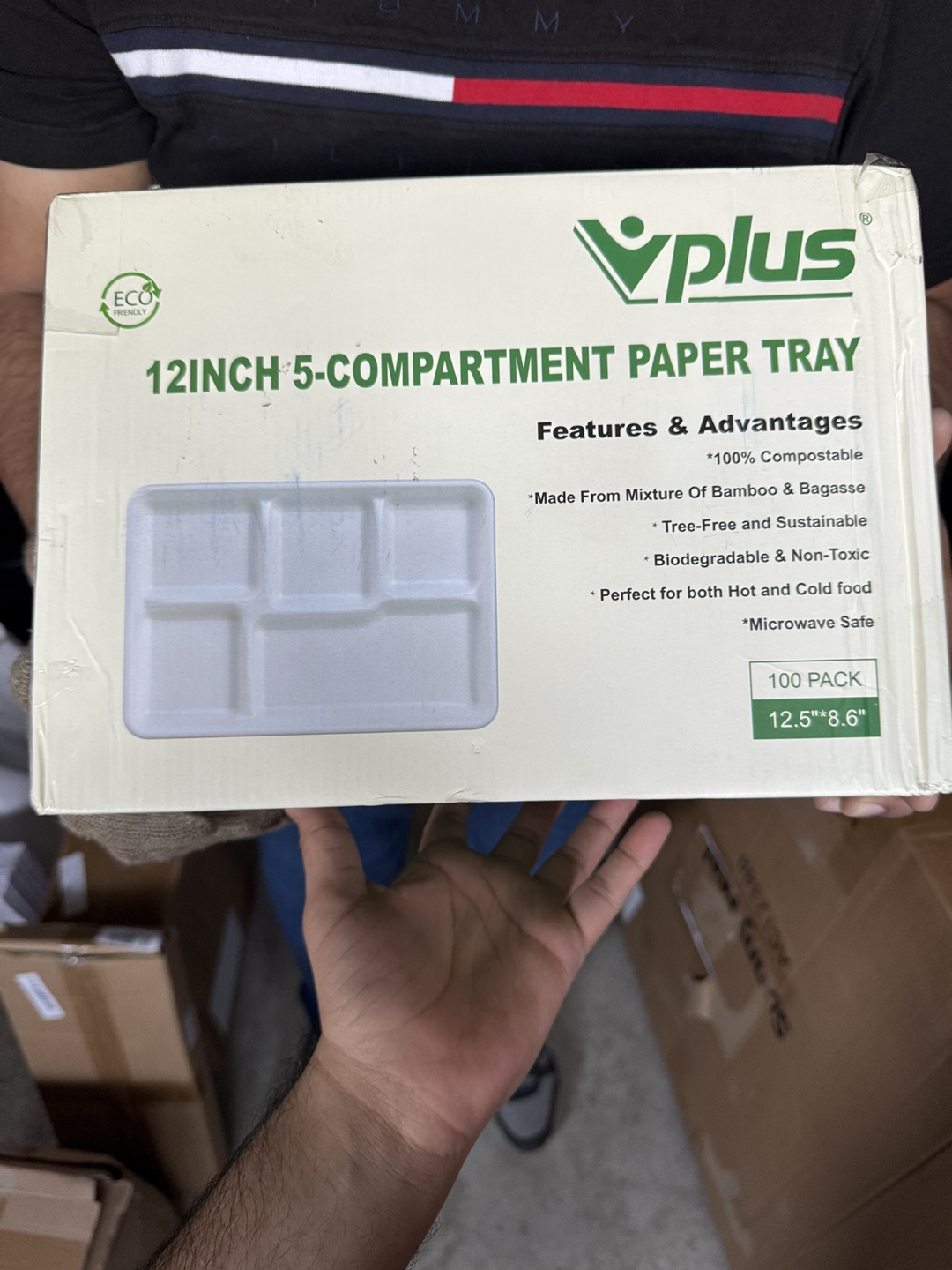 Compostable 5 Compartment 100 Paper Plates - photo 4