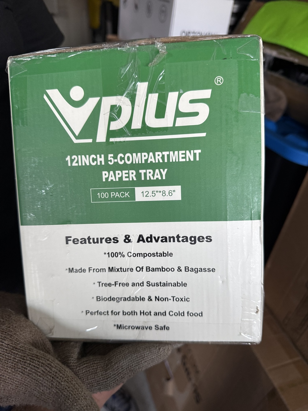 Compostable 5 Compartment 100 Paper Plates - photo 3