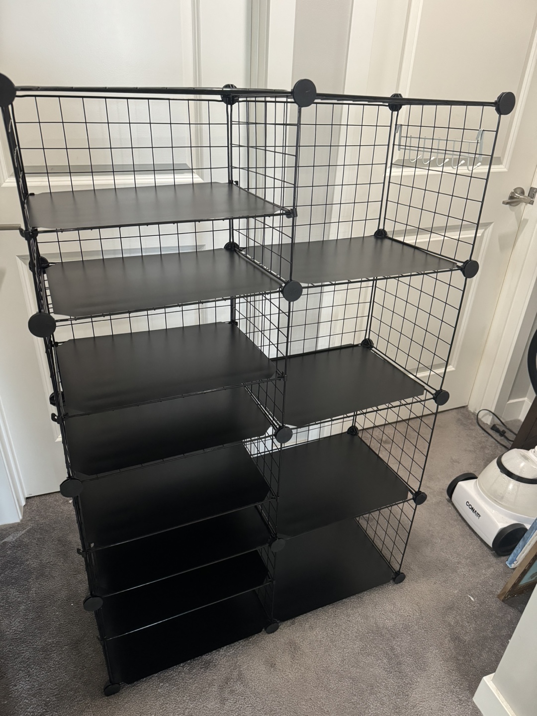 Black Metal Cube Storage Organizer with Shelves - photo 2