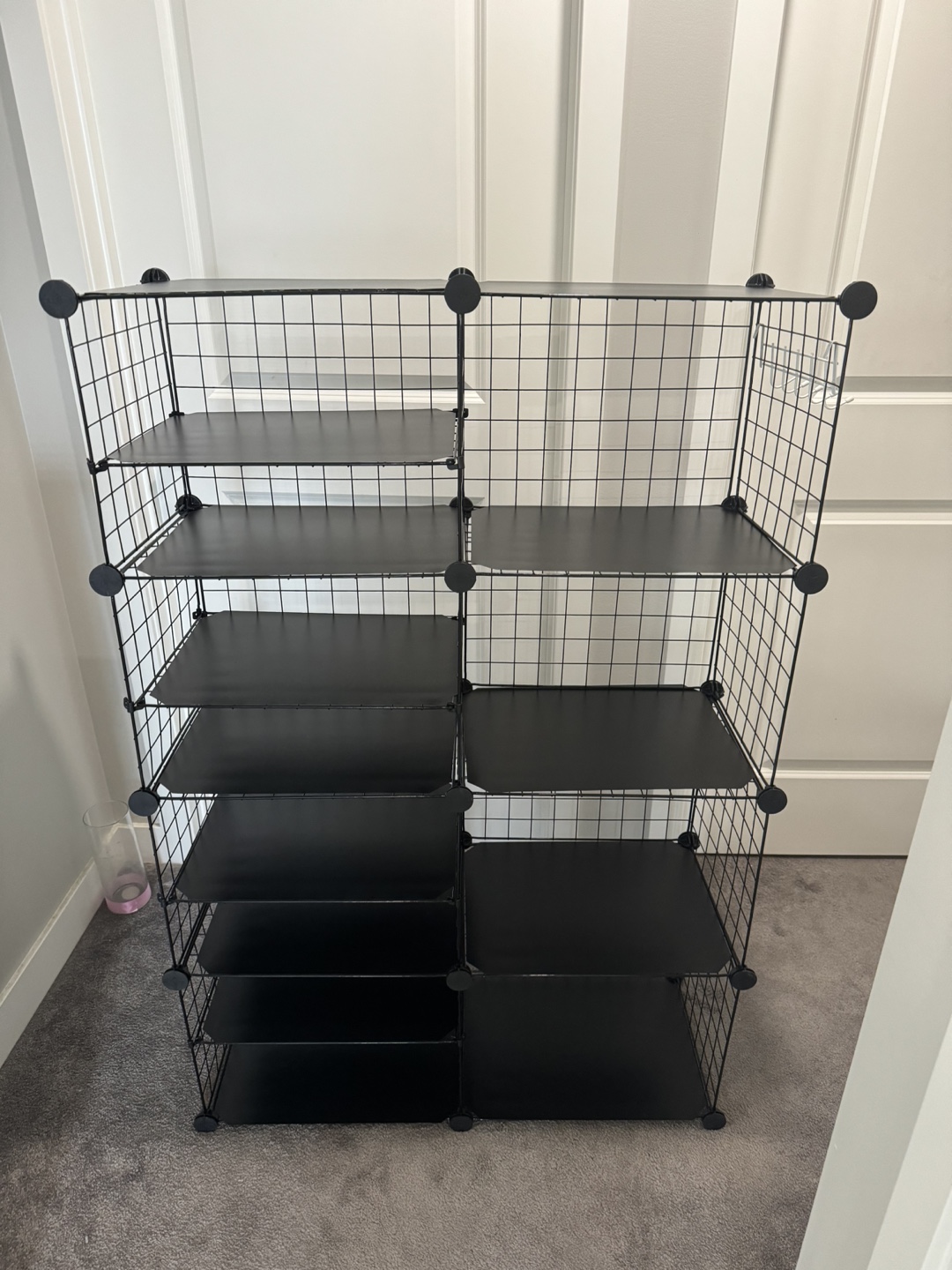 Black Metal Cube Storage Organizer with Shelves