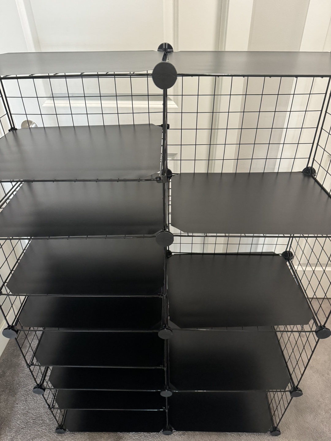 Black Metal Cube Storage Organizer with Shelves - photo 3