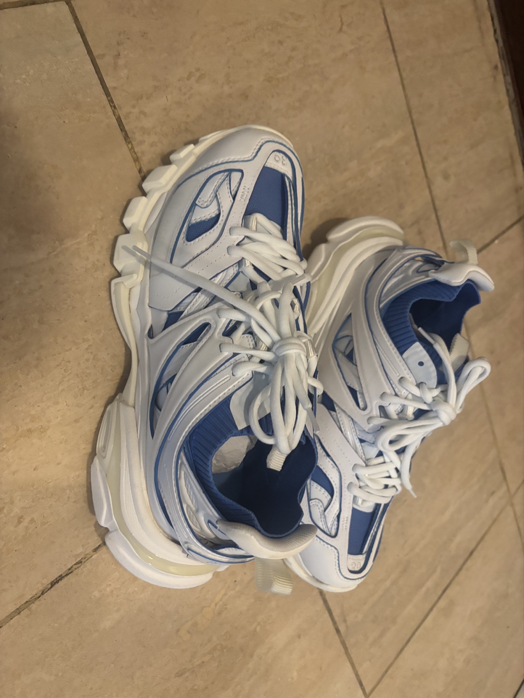 Balenciaga Track Sock Sneakers White and Blue - photo 2