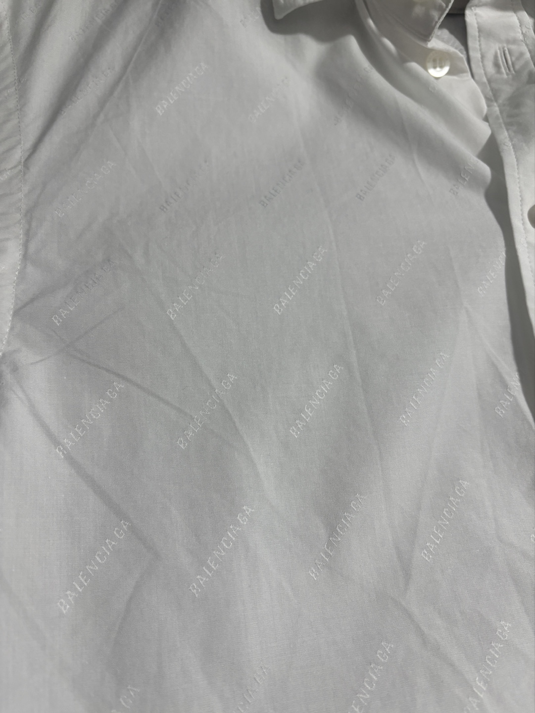 Balenciaga All-Over Logo Button-Up Shirt - photo 3