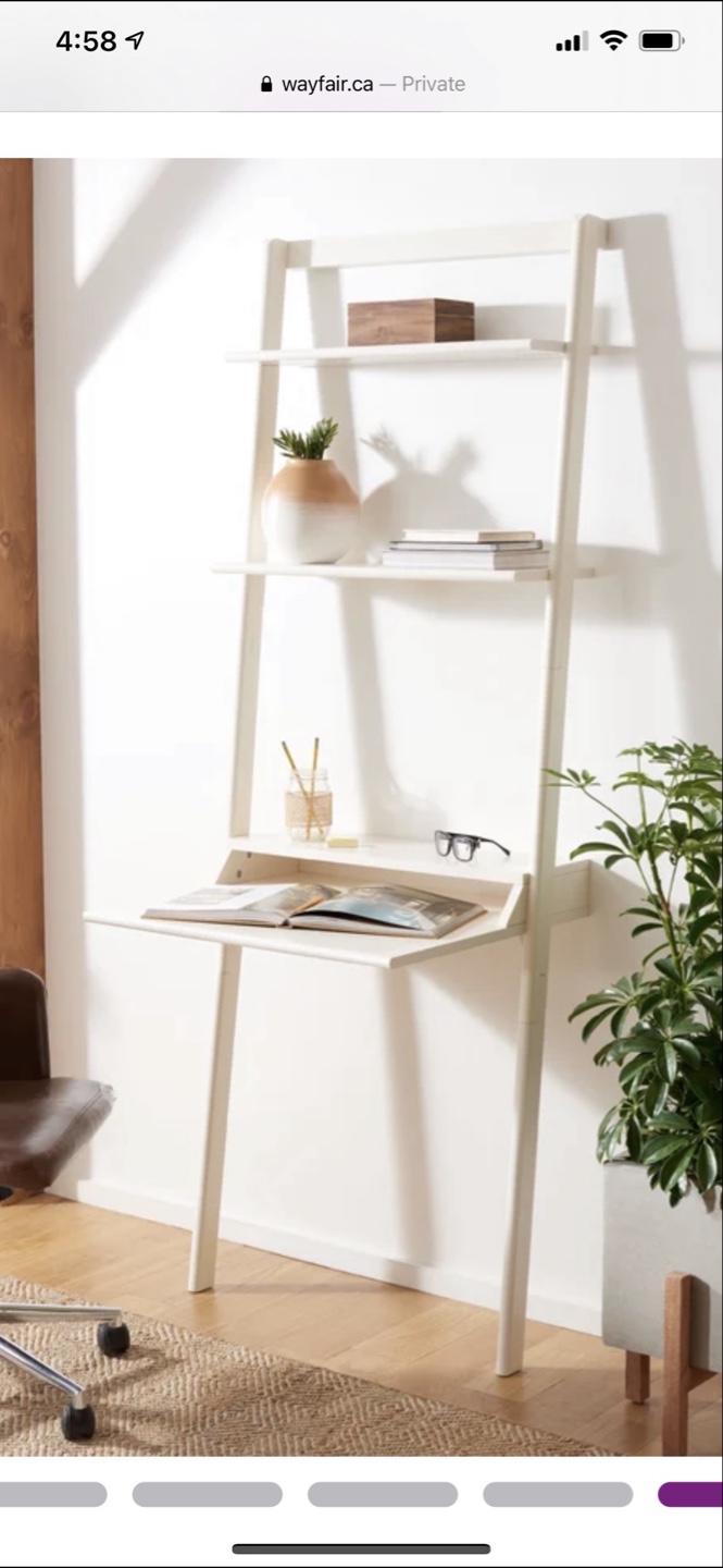 White Ladder Desk with Shelves