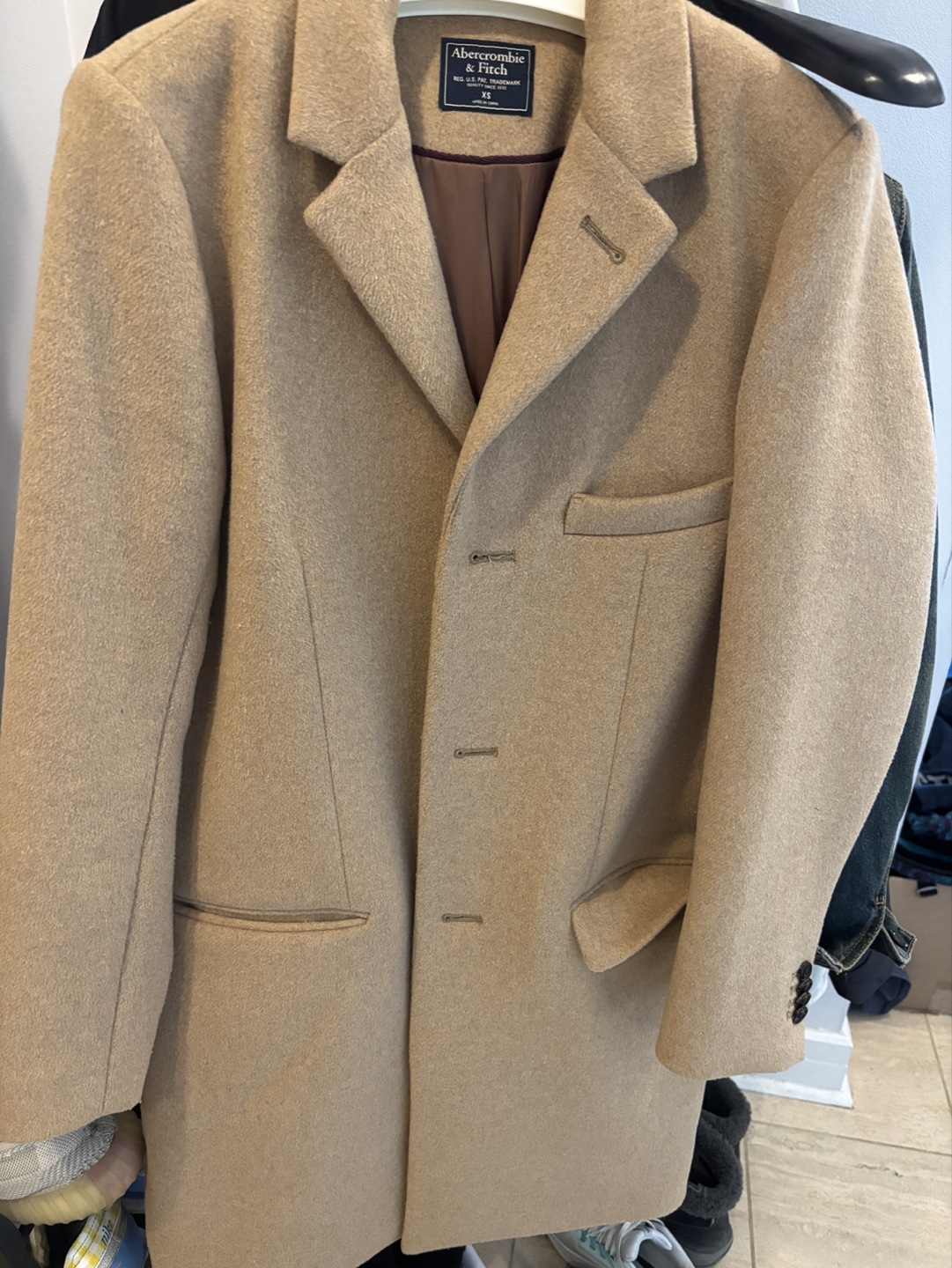 Men's Abercrombie & Fitch Tan Overcoat