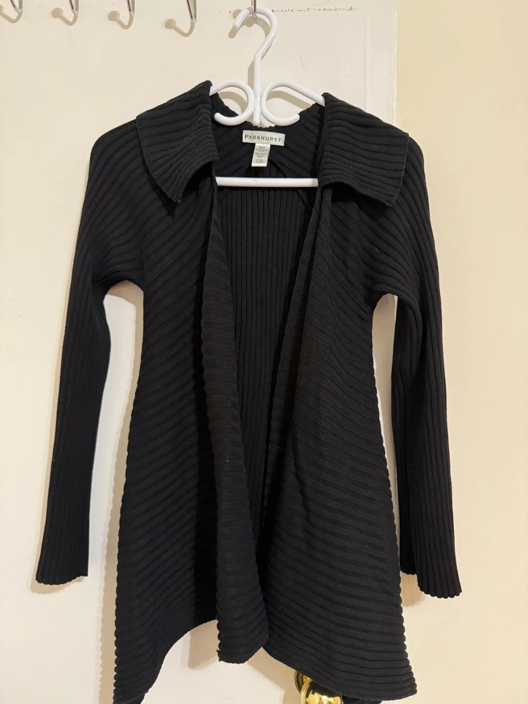Black Ribbed Knit Cardigan thumbnail