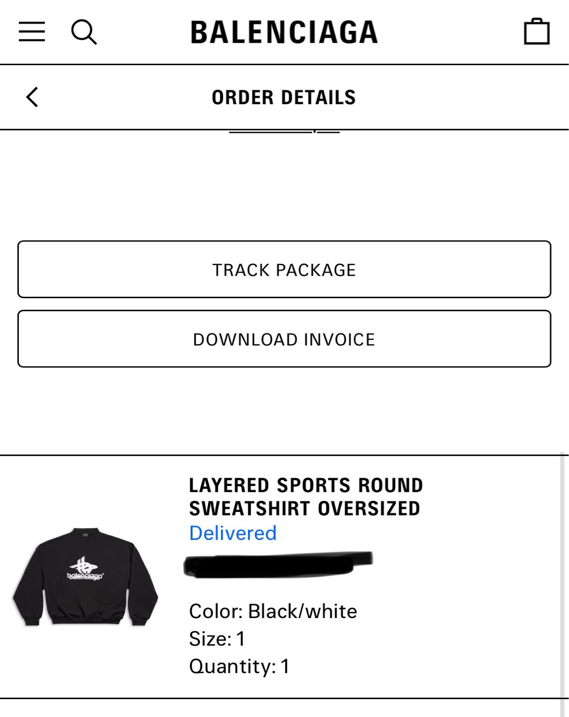 Balenciaga Size 1 Black Logo Sweatshirt - photo 2