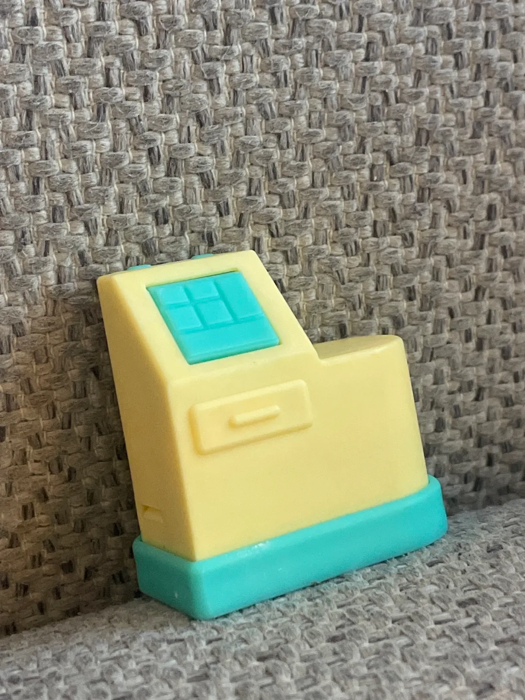 Miniature Pastel Yellow and Teal Cash Register Toy thumbnail