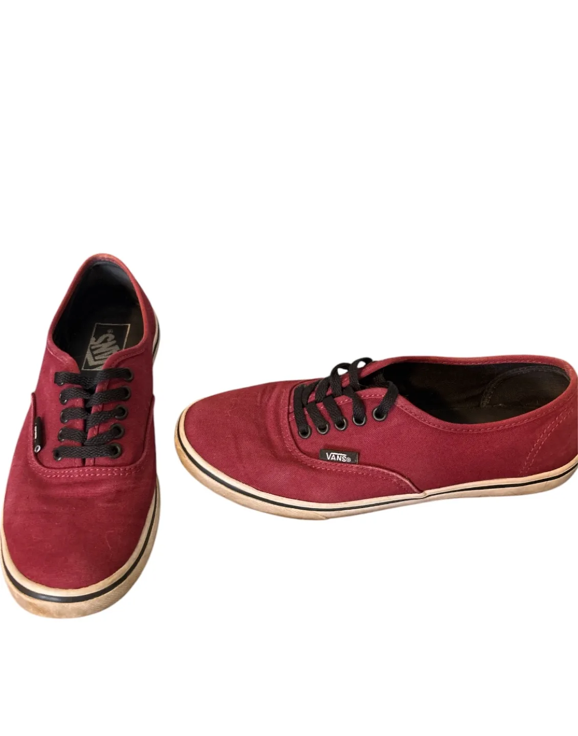 Vans Burgundy Canvas Low-Top Sneakers thumbnail