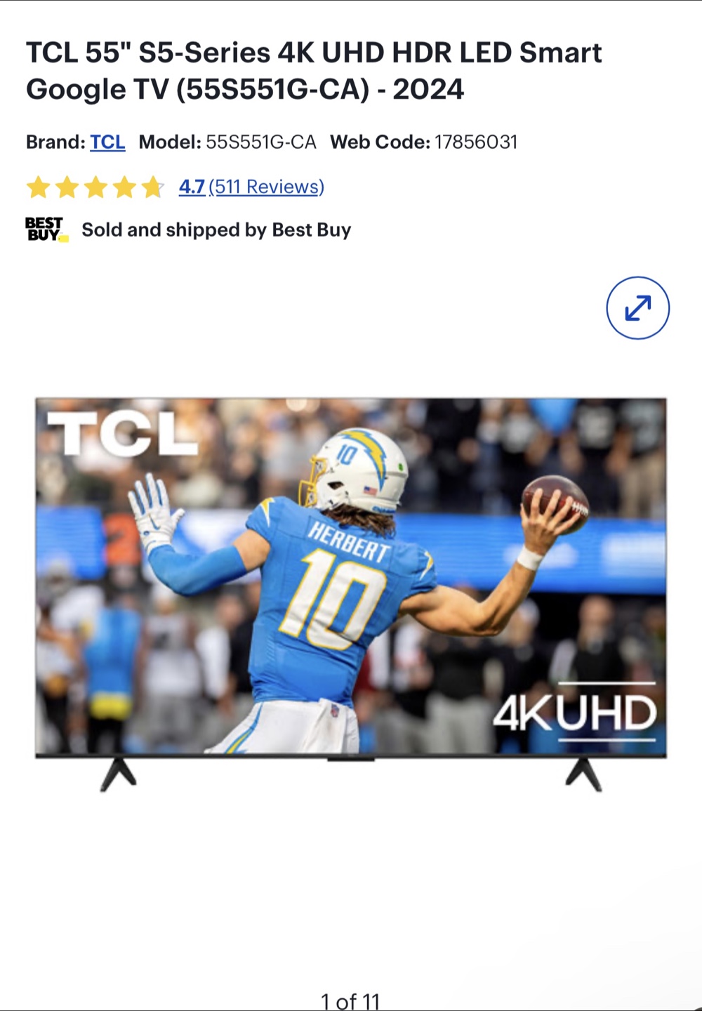 TCL 55" S5-Series 4K UHD HDR LED Smart Google TV 2024 - photo 5