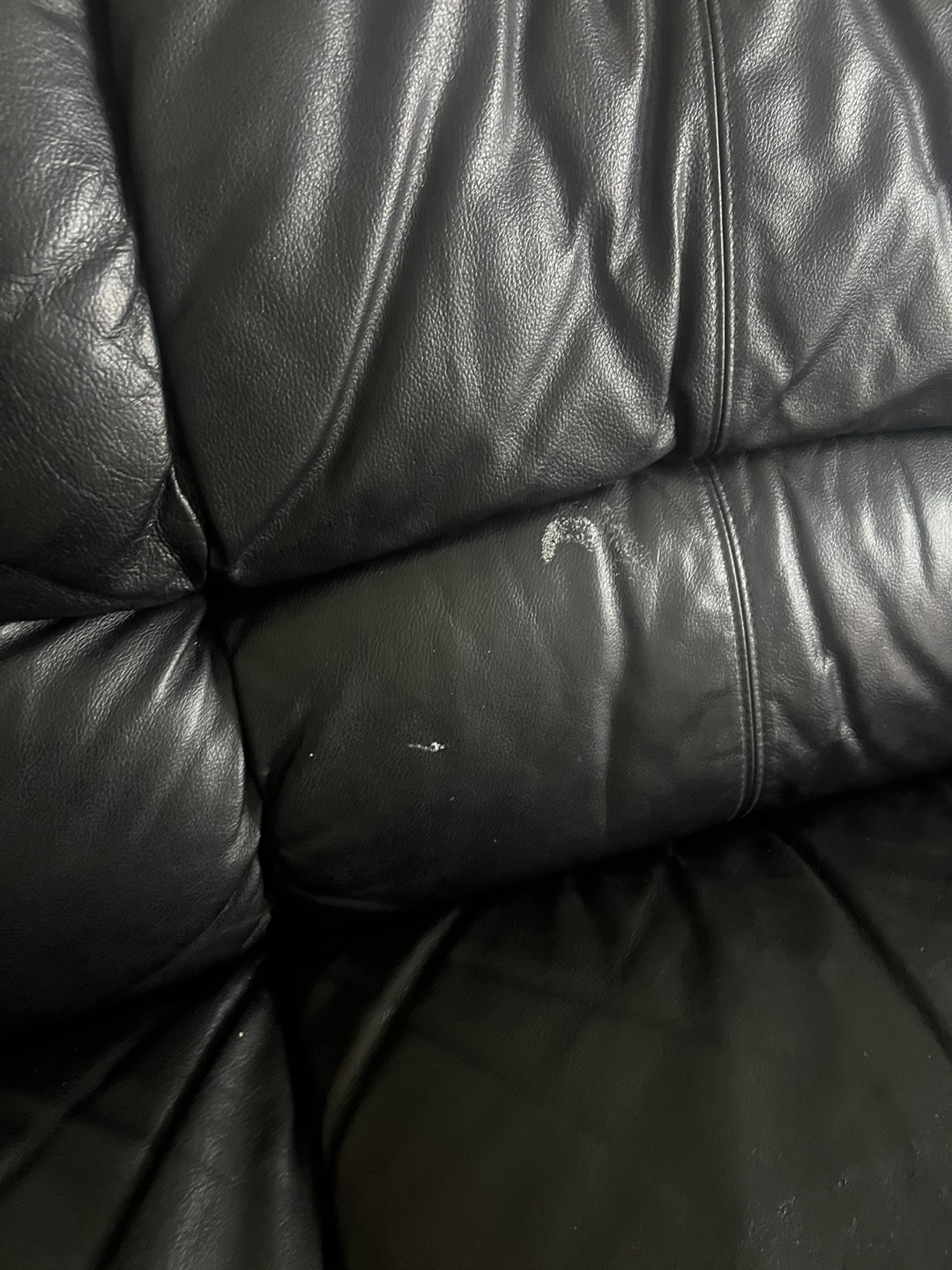Black Leather Sofa - photo 3