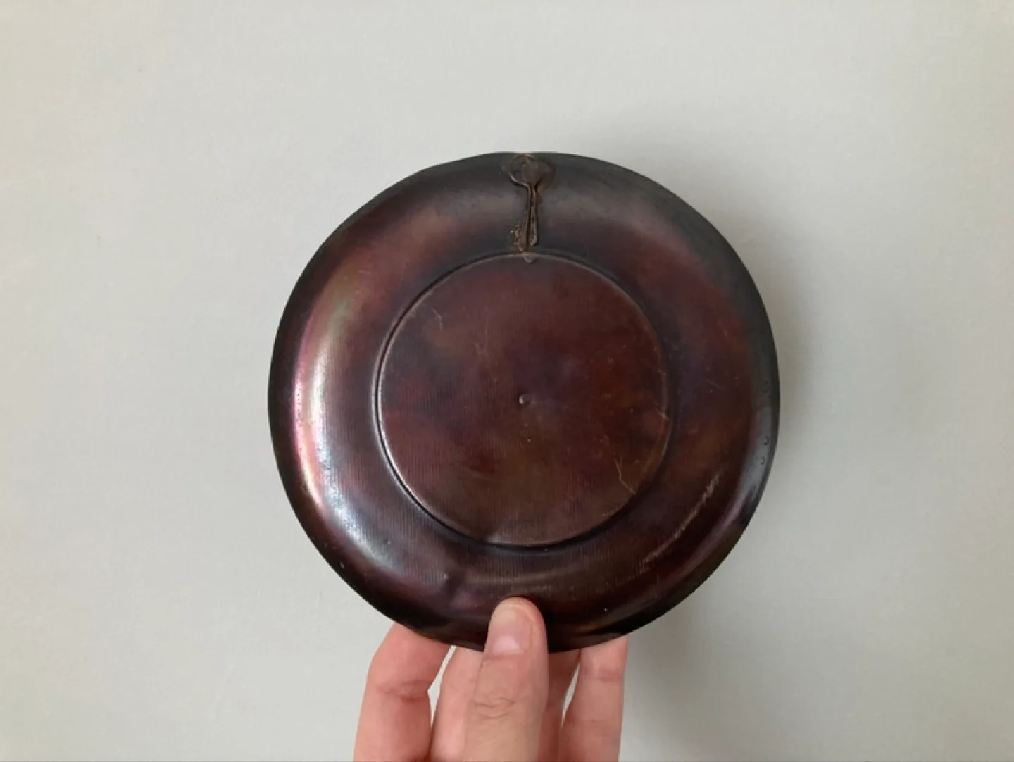 Vintage Hanging Copper Plate Madonna and Child image indicator(2)