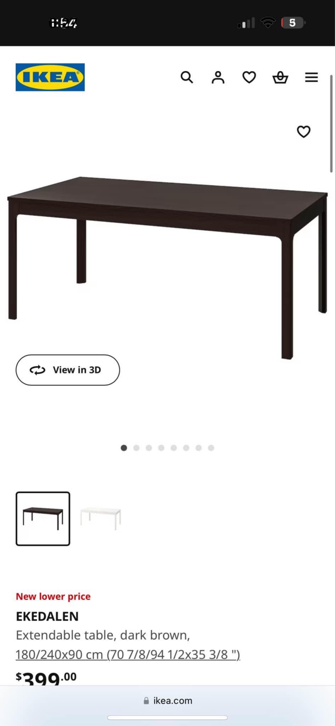 IKEA Extendable Table - Dark Brown