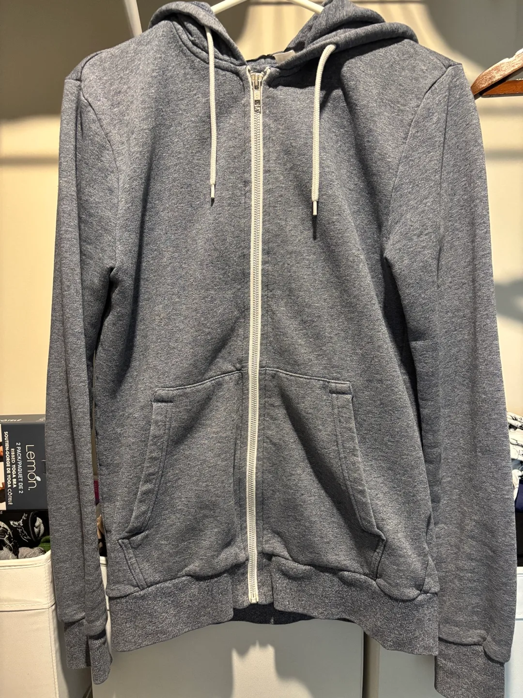 Men's Grey Zip-Up Hoodie - Size Small thumbnail