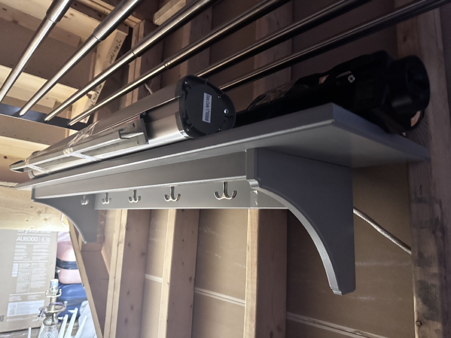IKEA STENSTORP Grey Wall-Mounted Shelf with Hooks - photo 2