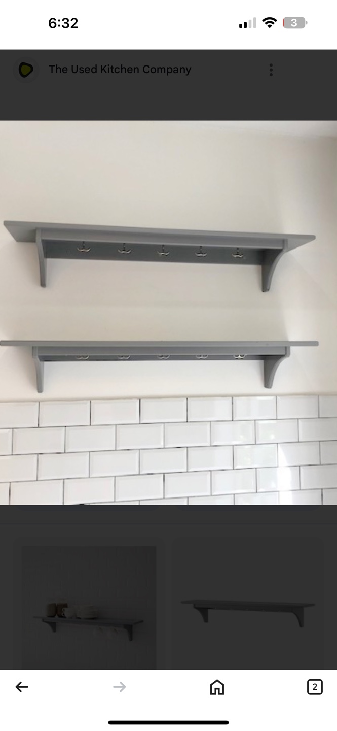 IKEA STENSTORP Grey Wall-Mounted Shelf with Hooks
