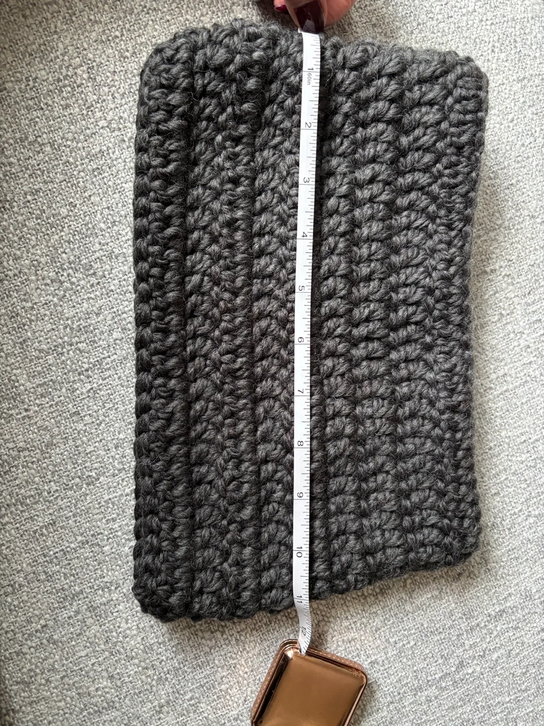 Hand-Crocheted Charcoal Grey Neck Warmer thumbnail