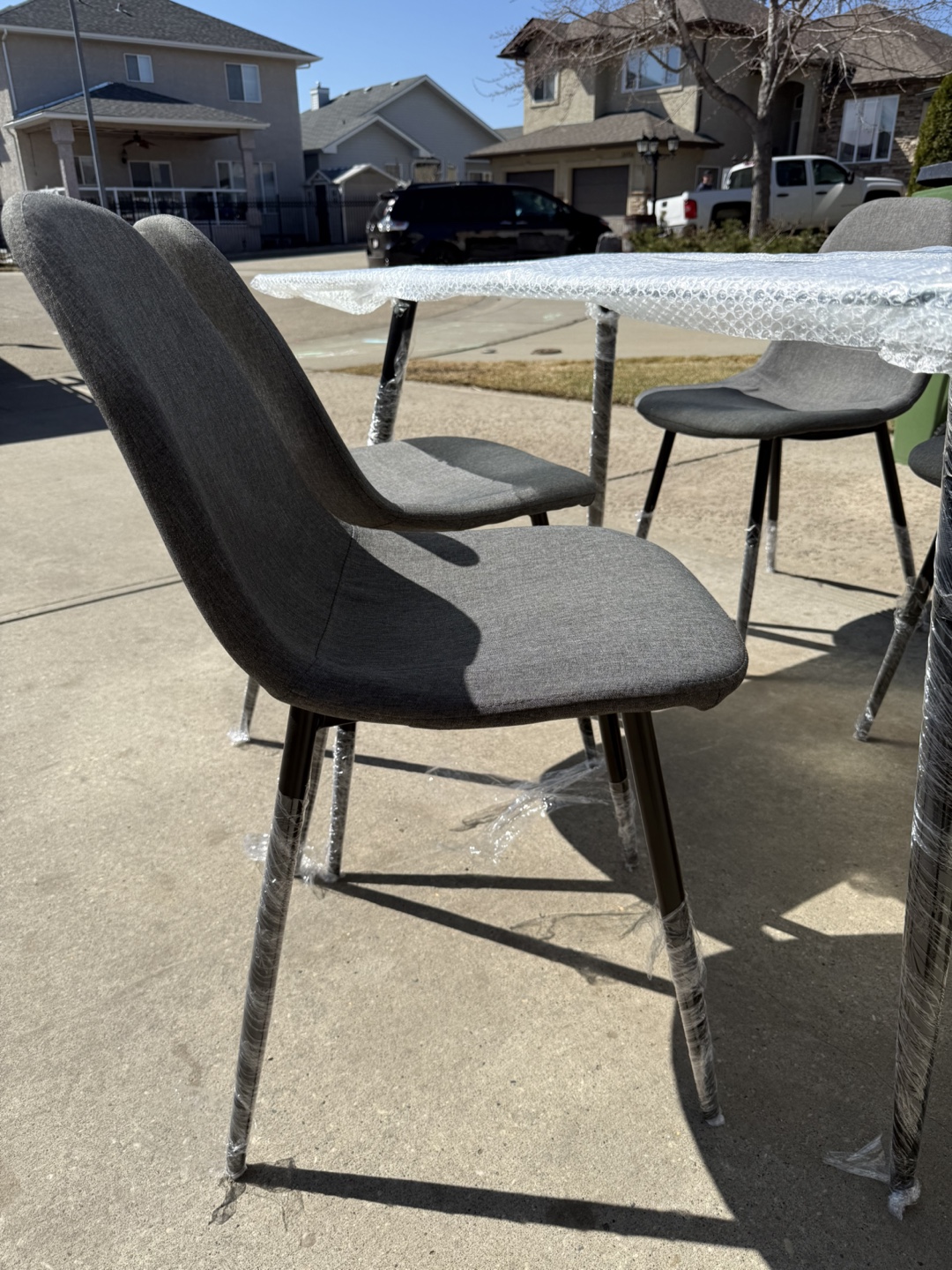 Ace 5pc Dining Set - Glass Top Table & 4 Chairs - photo 2