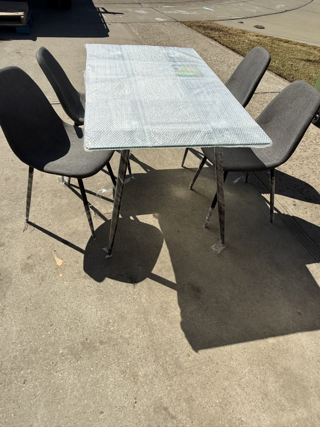 Ace 5pc Dining Set - Glass Top Table & 4 Chairs - photo 3