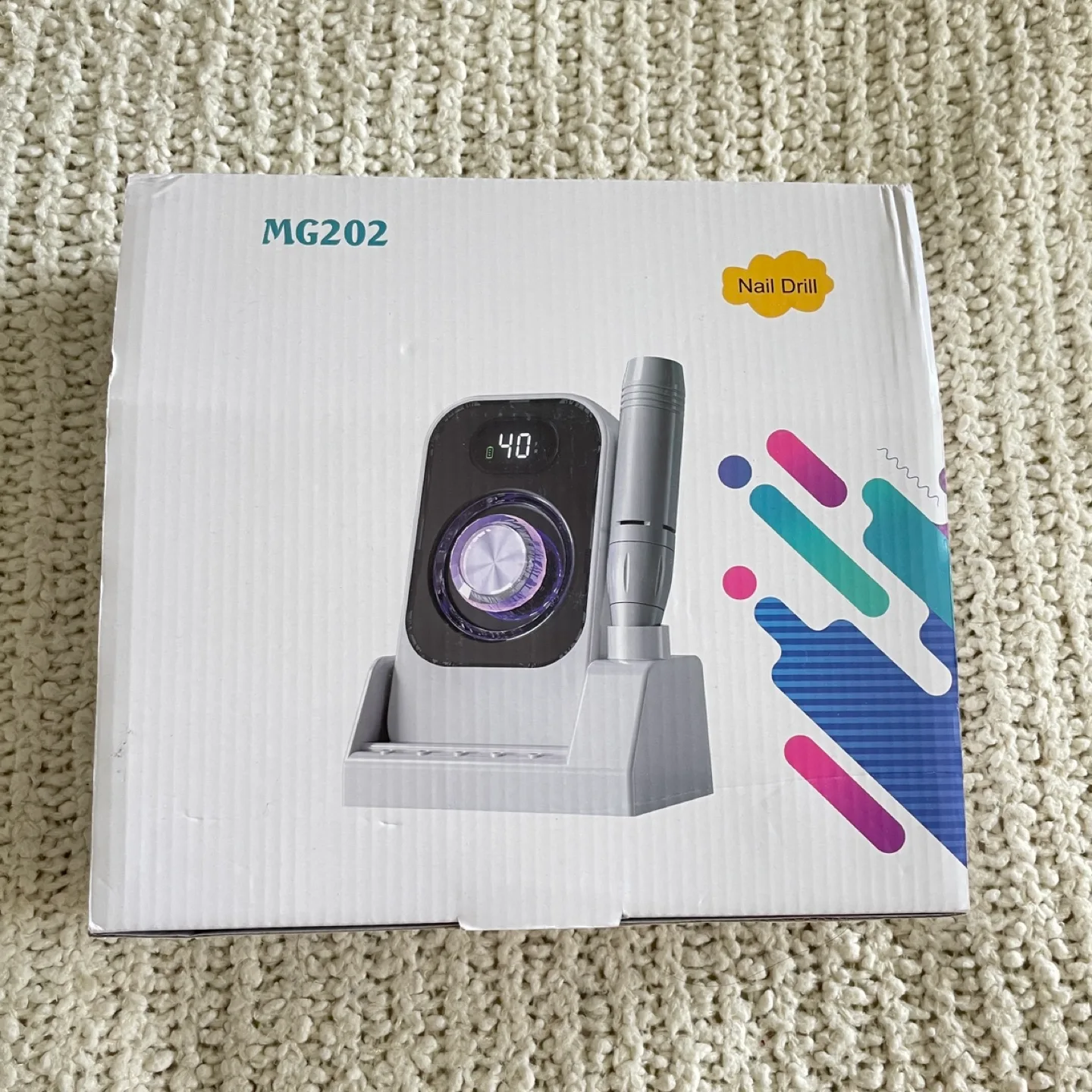 Purple Electric Nail Drill with Base & 12 Drill Bits image indicator(3)