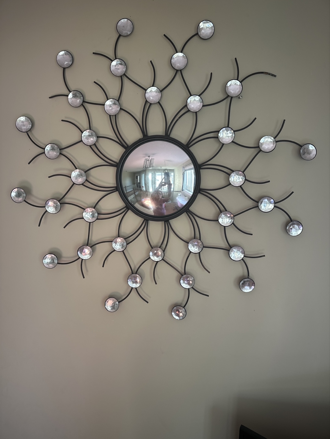Decorative Wall Mirror with Crystal Accents