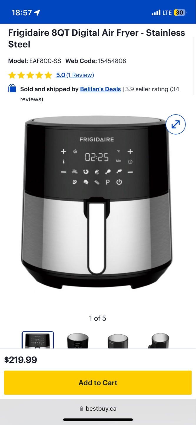 Frigidaire 8QT Digital Air Fryer