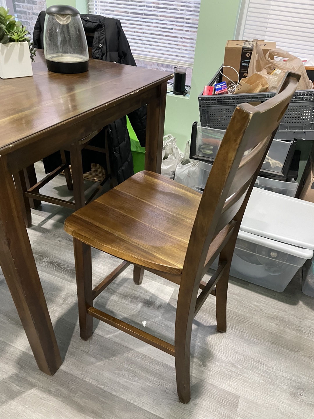 Dark Brown Wood 5-Piece Kitchen Table Set - photo 4