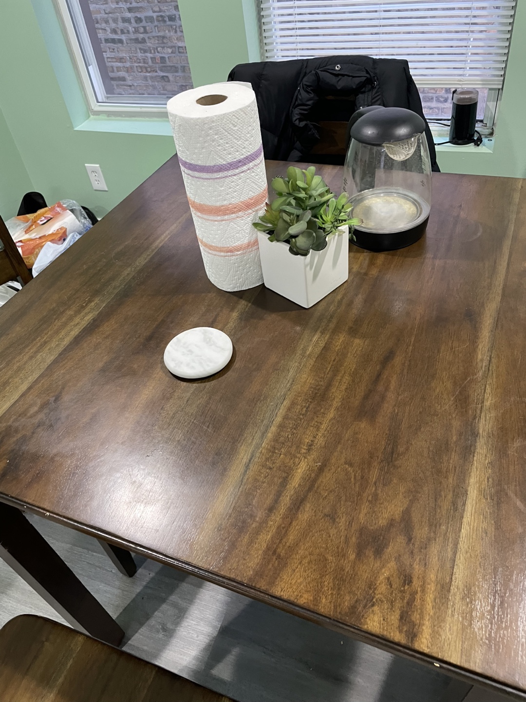 Dark Brown Wood 5-Piece Kitchen Table Set - photo 3