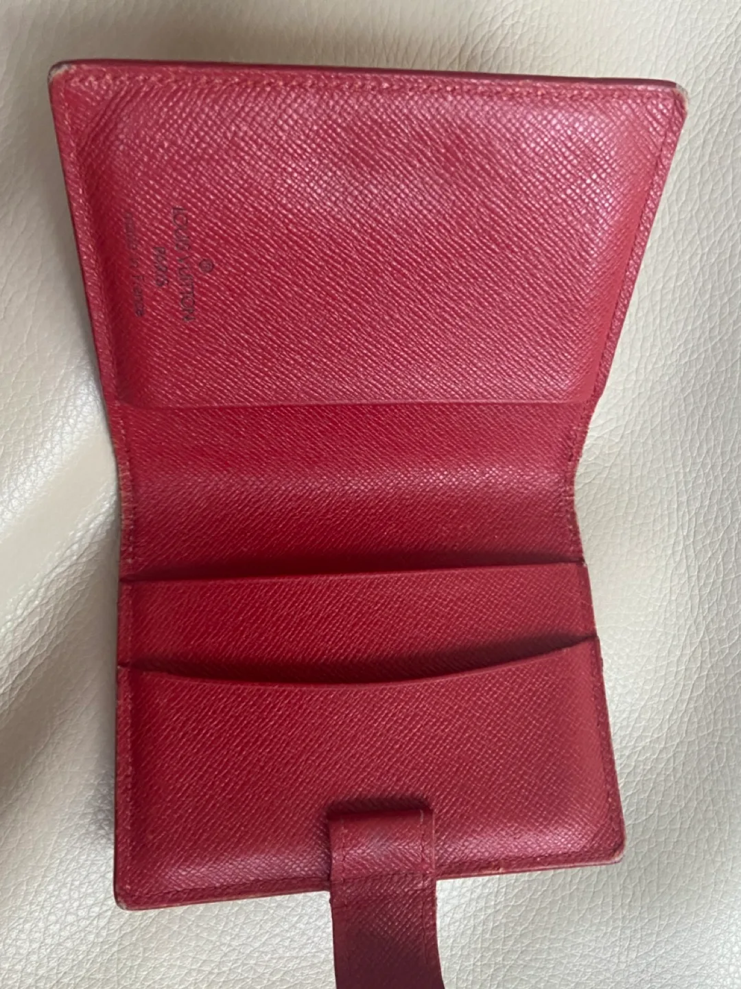 Authentic Louis Vuitton Epi Red Leather Card Holder image indicator(3)