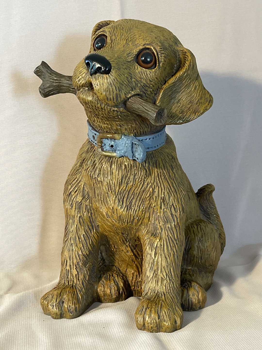 Adorable Motion Sensor Puppy Figurine with Bone