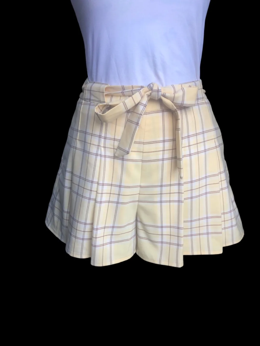 Sunday Best Yellow Plaid SKORT  Size 4 thumbnail