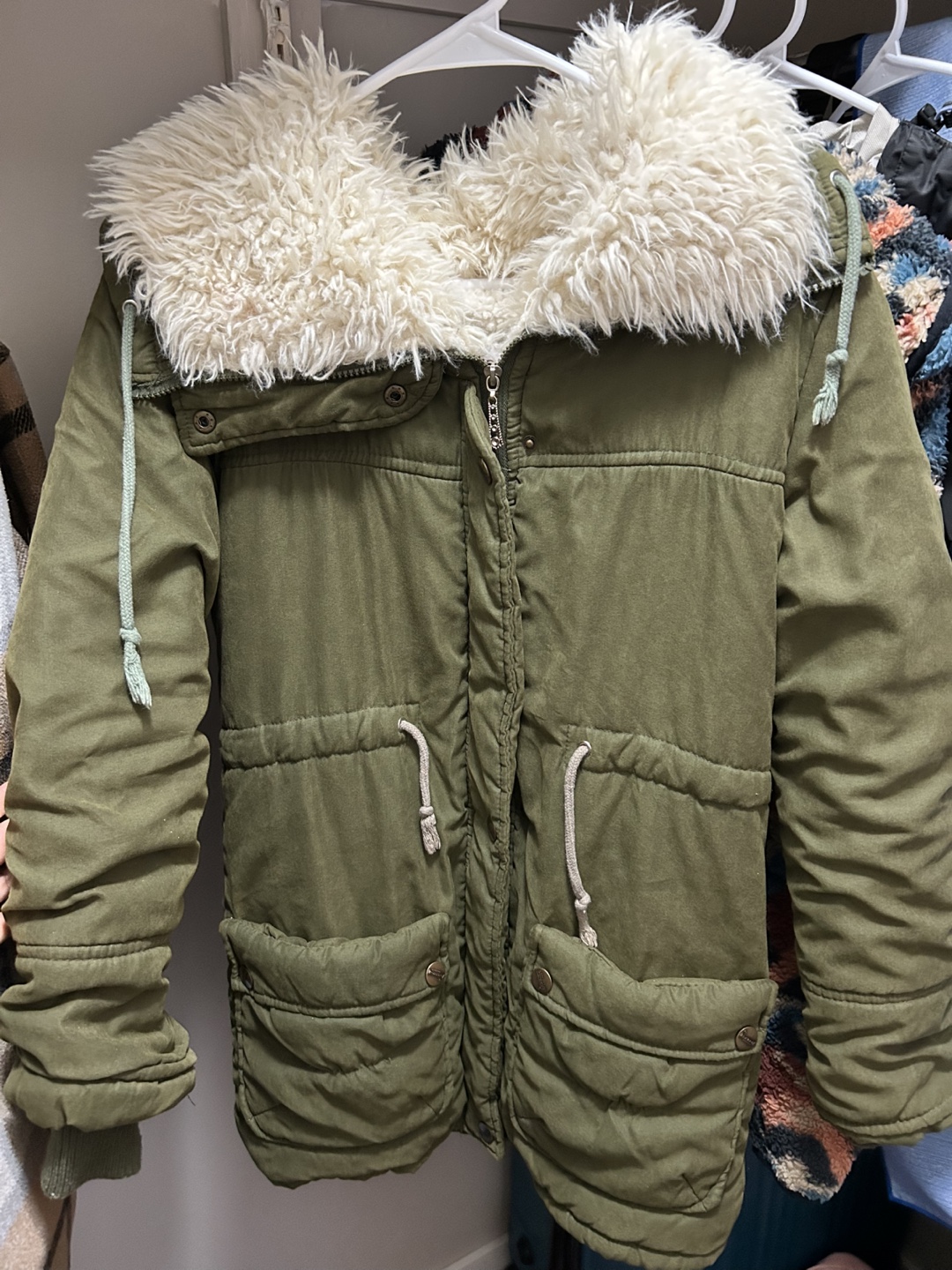 Olive Green CG&DD Sherpa-Lined Hooded Jacket