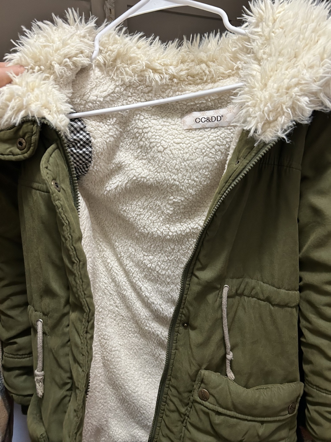 Olive Green CG&DD Sherpa-Lined Hooded Jacket - photo 3