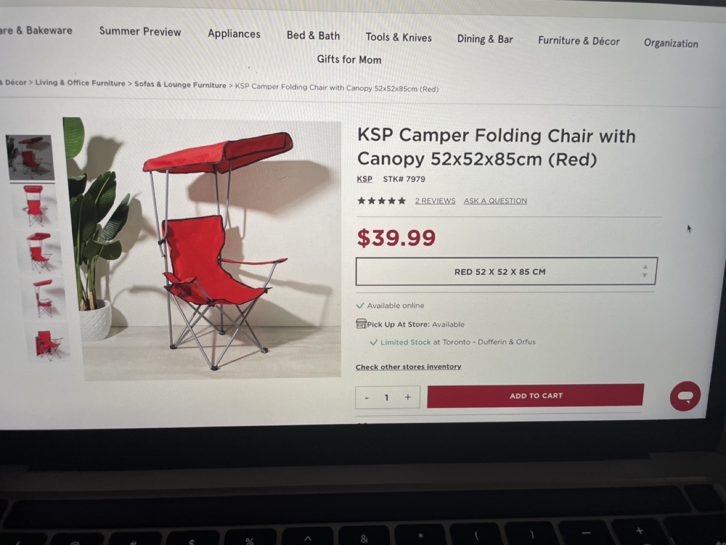 Camper Folding Chair with Canopy - photo 3