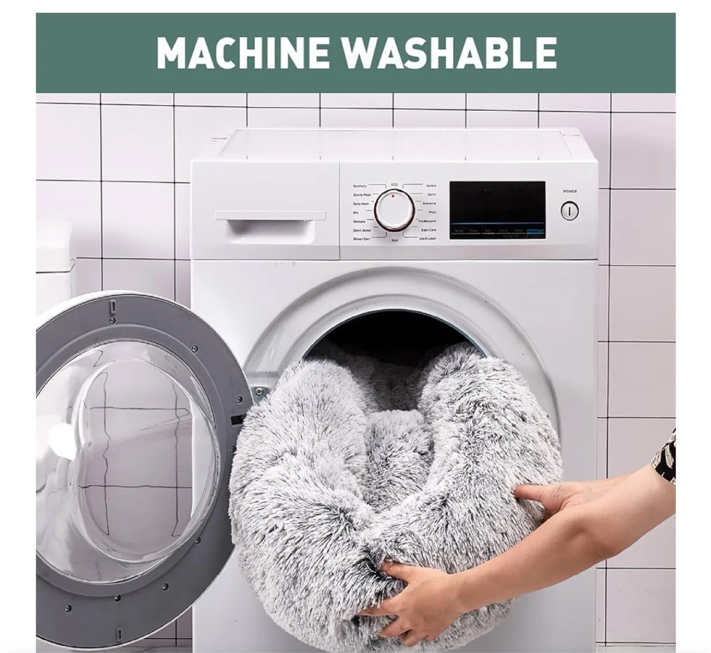 Anti-Anxiety  Donut Dog Bed - Small, Light Grey image indicator(4)