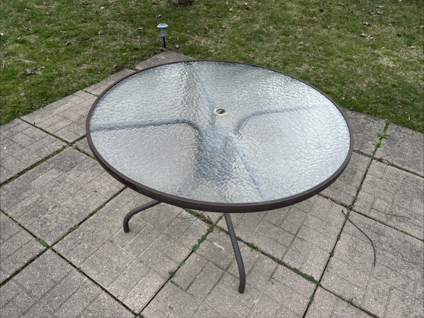 Round Glass Patio Table