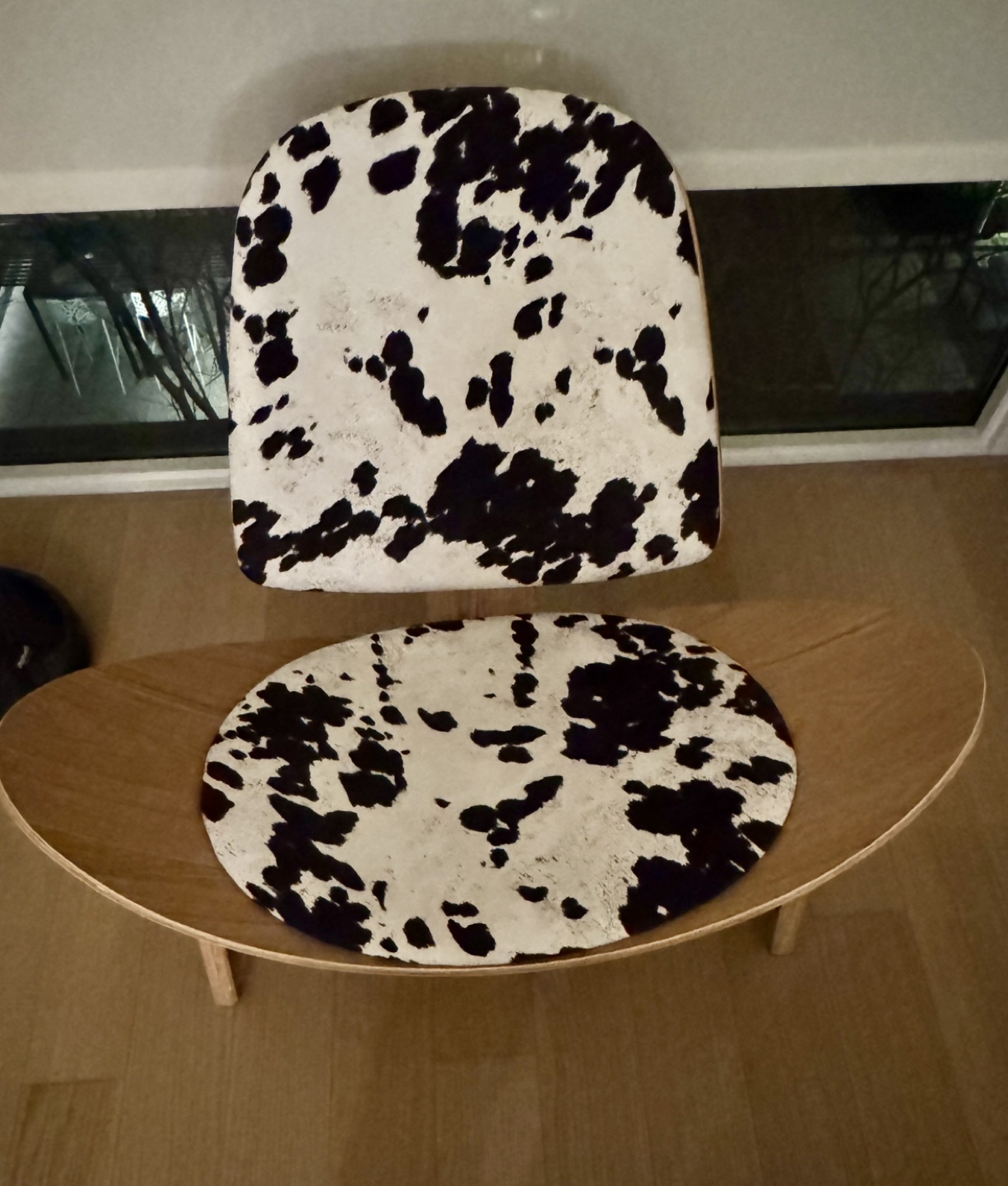 Mid-century Cowhide Accent Chair