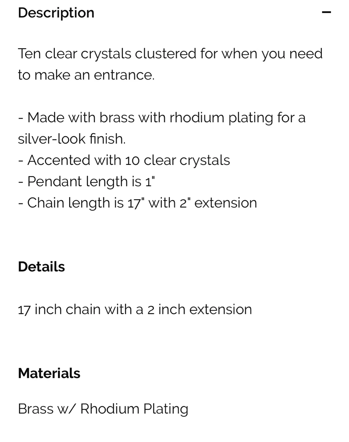 Crystal Cluster Necklace - 17" Chain with 2" Extension image indicator(2)