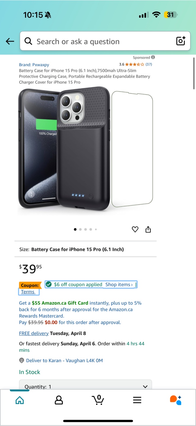 iPhone 15 Pro protective Battery Case - 7500mAh - photo 2
