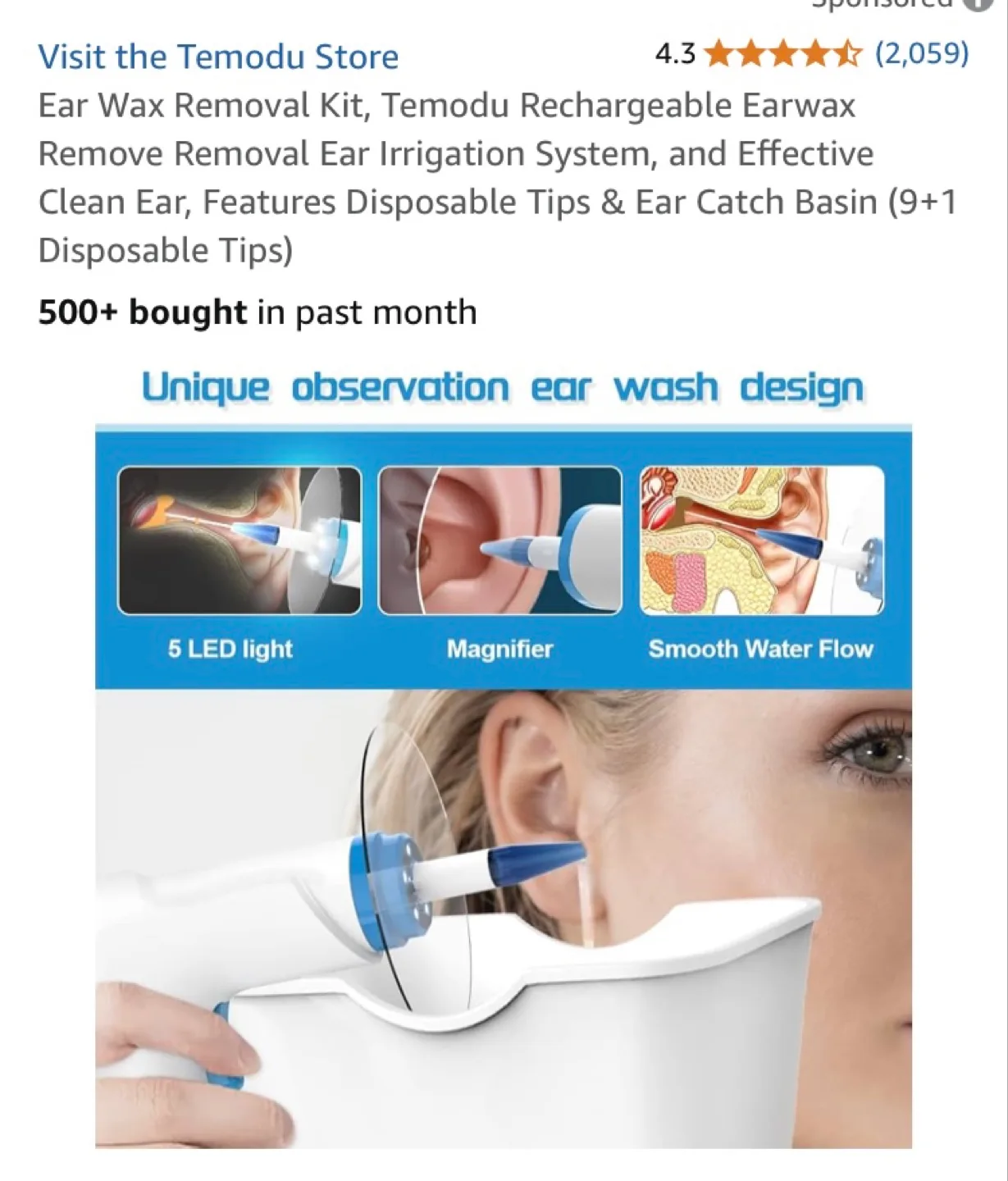 Kaugic Electric Ear Cleaner with Irrigation System image indicator(5)