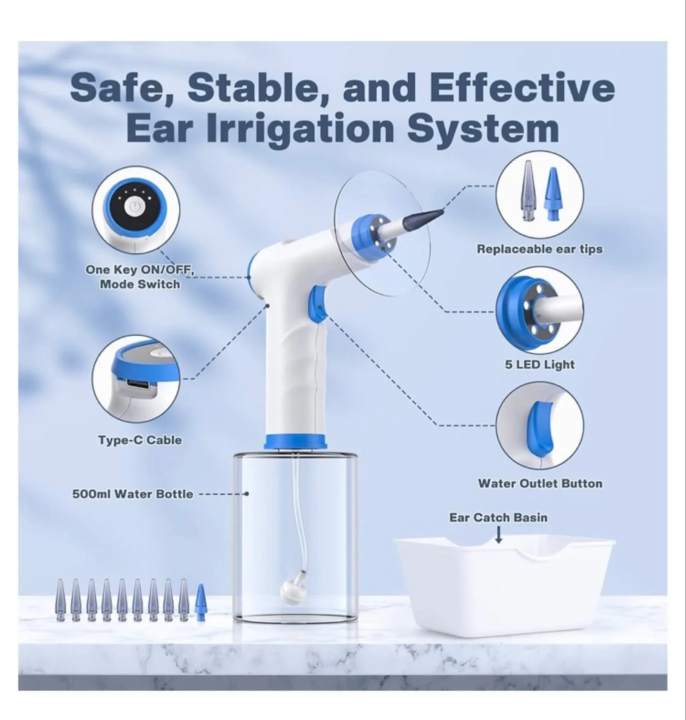 Kaugic Electric Ear Cleaner with Irrigation System image indicator(7)