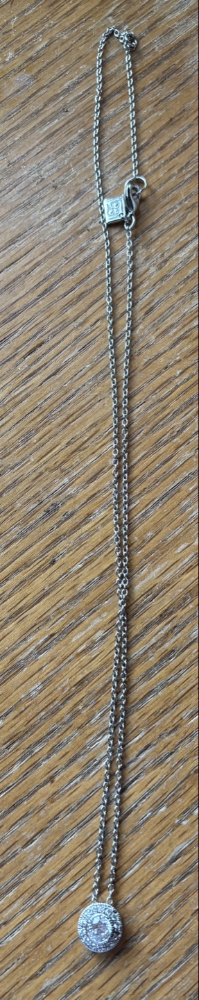 BANANA REPUBLIC RHINESTONE CIRCLE PENDANT NECKLACE - photo 3