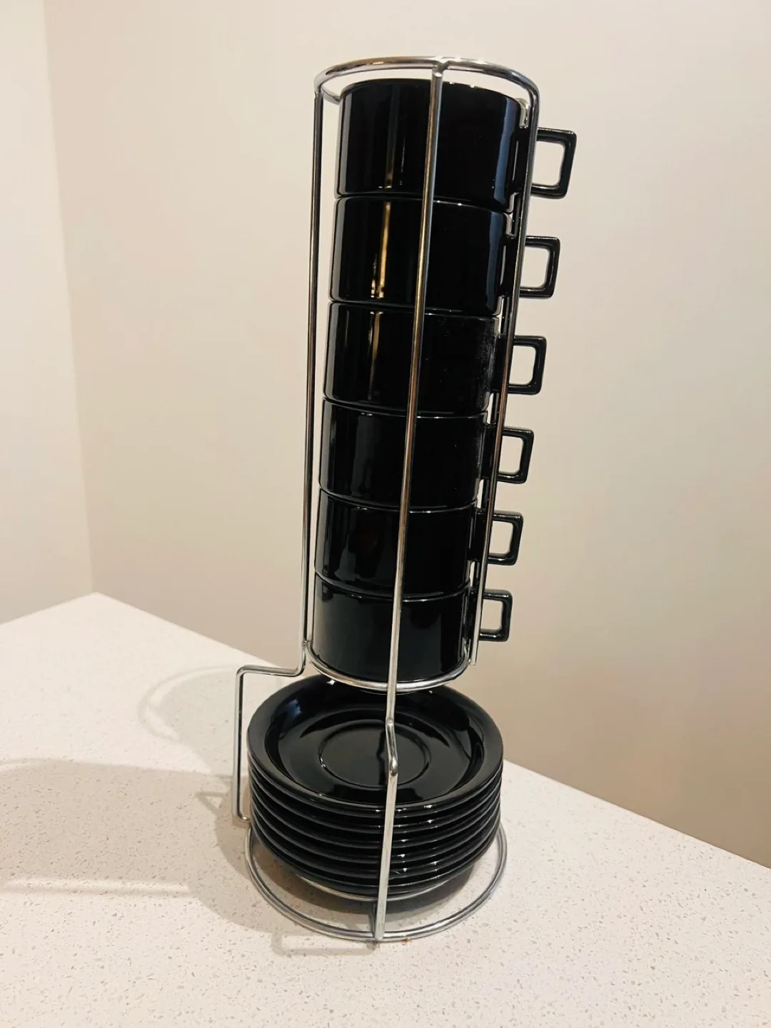 Six Espresso Cups and Saucers with Stand image indicator(3)