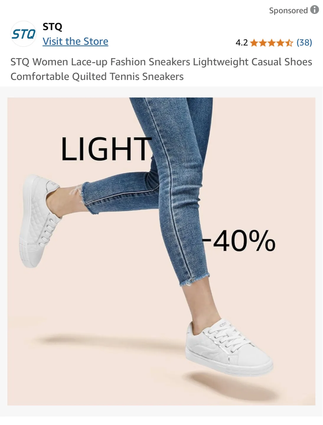 STQ Women's White Quilted Sneakers - Size 9.5 image indicator(8)