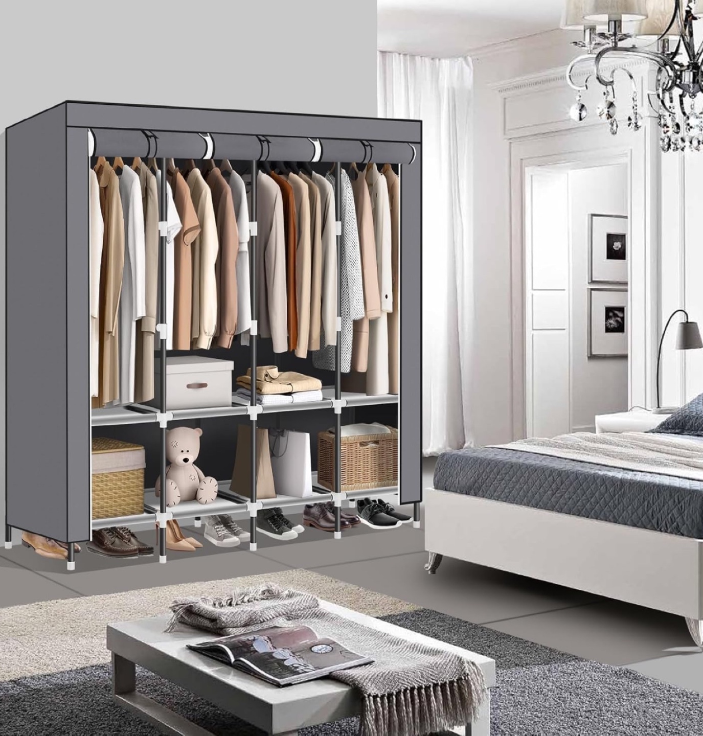 Portable Fabric Wardrobe Closet Organizer - photo 4